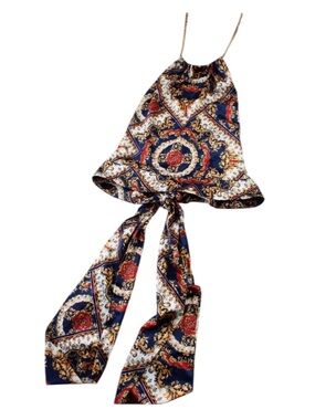 EI8TH HOUR scarf crop tie back blouse M 8